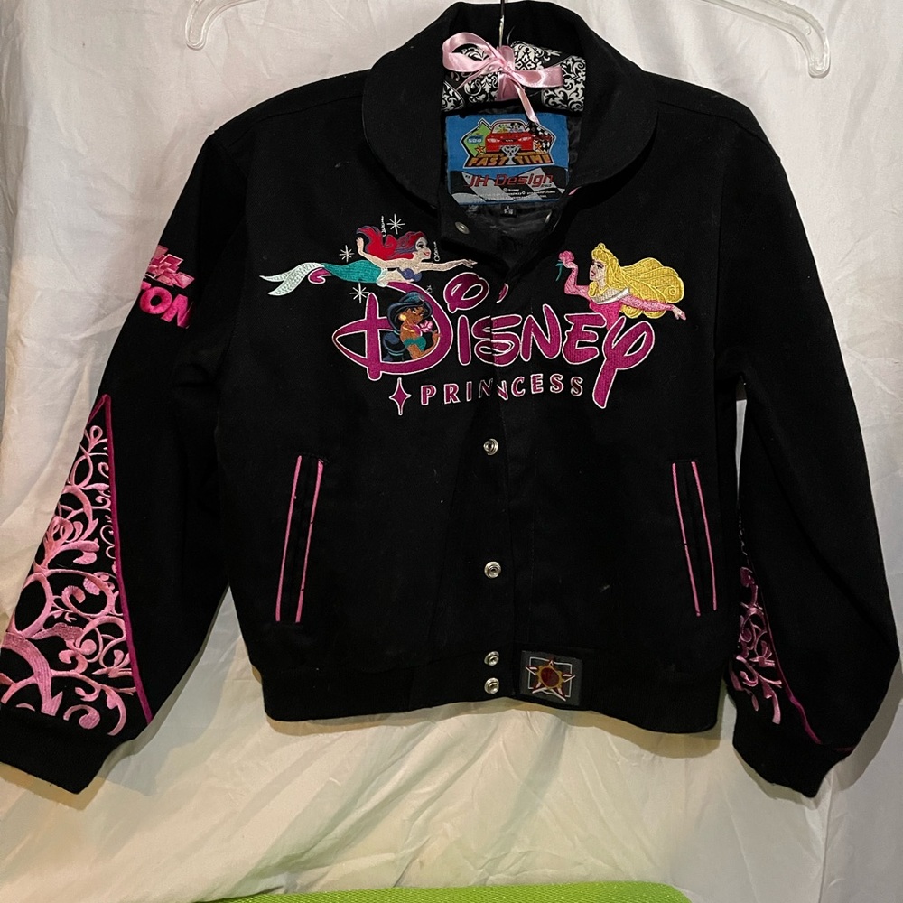 Disney Princess Black Jean Jacket, by JH Designs, Girls size 9/10